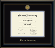 Monroe University diploma frame - Gold Engraved Medallion Diploma Frame in Onyx Gold
