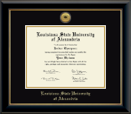 Louisiana State University of Alexandria diploma frame - Gold Engraved Medallion Diploma Frame in Onyx Gold