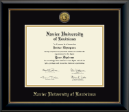 Xavier University of Louisiana diploma frame - Gold Engraved Medallion Diploma Frame in Onyx Gold