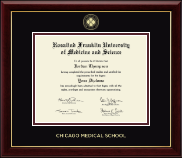 Rosalind Franklin University of Medicine and Science diploma frame - Gold Embossed Diploma Frame in Gallery