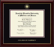Rosalind Franklin University of Medicine and Science diploma frame - Gold Embossed Diploma Frame in Gallery