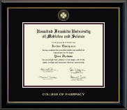 Rosalind Franklin University of Medicine and Science diploma frame - Gold Embossed Diploma Frame in Onyx Gold