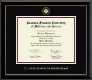 Rosalind Franklin University of Medicine and Science diploma frame - Gold Embossed Diploma Frame in Onyx Gold