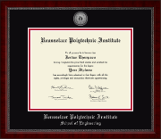 Rensselaer Polytechnic Institute diploma frame - Silver Engraved Medallion Diploma Frame in Sutton