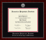 Rensselaer Polytechnic Institute diploma frame - Silver Engraved Medallion Diploma Frame in Sutton