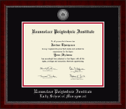Rensselaer Polytechnic Institute diploma frame - Silver Engraved Medallion Diploma Frame in Sutton