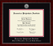 Rensselaer Polytechnic Institute diploma frame - Silver Engraved Medallion Diploma Frame in Sutton