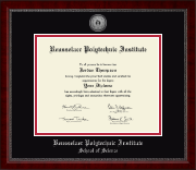Rensselaer Polytechnic Institute diploma frame - Silver Engraved Medallion Diploma Frame in Sutton