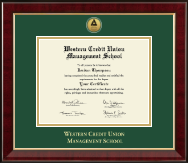 Western Credit Union Management School certificate frame - Gold Engraved Medallion Certificate Frame in Murano