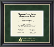 Western Credit Union Management School certificate frame - Gold Embossed Certificate Frame in Noir