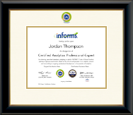 Informs certificate frame - Dimensions Certificate Frame in Onyx Gold
