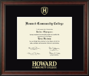Howard CC diploma frame - Gold Embossed Diploma Frame in Studio