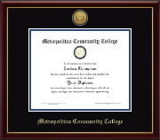 Metropolitan Community College diploma frame - Gold Engraved Medallion Diploma Frame in Galleria