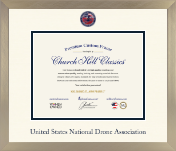 United States National Drone Association certificate frame - Dimensions Certificate Frame in Light Champagne