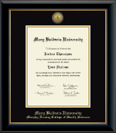 Mary Baldwin University diploma frame - Gold Engraved Medallion Diploma Frame in Onyx Gold