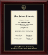 Mary Baldwin University diploma frame - Gold Embossed Diploma Frame in Gallery