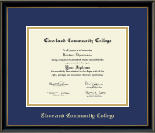 Cleveland Community College diploma frame - Gold Embossed Diploma Frame in Onexa Gold