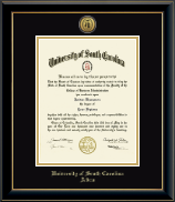 University of South Carolina Aiken diploma frame - Gold Engraved Medallion Diploma Frame in Onyx Gold