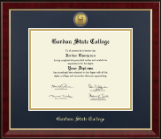 Gordon State College in Georgia diploma frame - Gold Engraved Medallion Diploma Frame in Murano