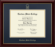 Gordon State College in Georgia diploma frame - Gold Embossed Diploma Frame in Gallery