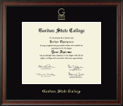Gordon State College in Georgia diploma frame - Gold Embossed Diploma Frame in Studio