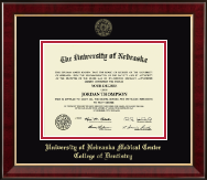University of Nebraska Medical Center diploma frame - Gold Embossed Diploma Frame in Murano