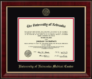 University of Nebraska Medical Center diploma frame - Gold Embossed Diploma Frame in Murano