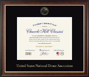 United States National Drone Association certificate frame - Gold Embossed Certificate Frame in Studio Gold