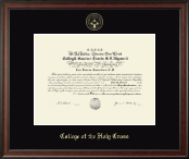 College of the Holy Cross diploma frame - Gold Embossed Diploma Frame in Studio