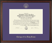 College of the Holy Cross diploma frame - Gold Embossed Diploma Frame in Studio