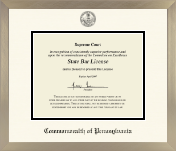Commonwealth of Pennsylvania certificate frame - Icon Certificate Frame in Light Champagne
