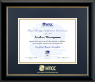Hand Therapy Certification Commission certificate frame - Gold Embossed Certificate Frame in Onyx Gold