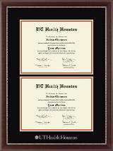 UT Health Houston diploma frame - Double Diploma Frame in Chateau