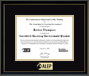 Association for Learning Environments certificate frame - Gold Embossed Certificate Frame in Onexa Gold