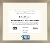 Association for Learning Environments certificate frame - Dimensions Certificate Frame in Light Champagne