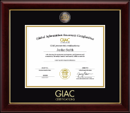 GIAC Organization certificate frame - Challange Coin Certificate Frame in Gallery
