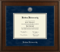Batten University diploma frame - Presidential Silver Engraved Diploma Frame in Madison