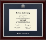 Batten University diploma frame - Silver Engraved Medallion Diploma Frame in Gallery Silver
