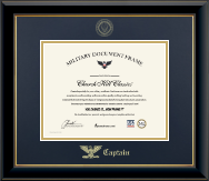 United States Navy certificate frame - Gold Embossed Navy Rank Insignia Frame - Captain in Onyx Gold