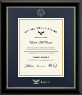 United States Navy certificate frame - Gold Embossed Navy Rank Insignia Frame - Captain in Onyx Gold