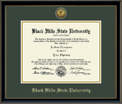 Black Hills State University diploma frame - Gold Engraved Medallion Diploma Frame in Onexa Gold