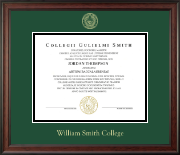 William Smith College diploma frame - Gold Embossed Diploma Frame in Studio