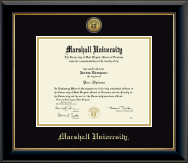 Marshall University diploma frame - Gold Engraved Medallion Diploma Frame in Onyx Gold