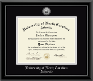 University of North Carolina Asheville diploma frame - Silver Engraved Medallion Diploma Frame in Onyx Silver