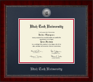 Utah Tech University diploma frame - Silver Engraved Medallion Diploma Frame in Sutton