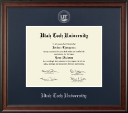 Utah Tech University diploma frame - Silver Embossed Diploma Frame in Studio