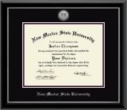 New Mexico State University in Las Cruces diploma frame - Silver Engraved Medallion Diploma Frame in Onyx Silver