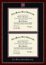 New Mexico State University in Las Cruces diploma frame - Double Masterpiece Diploma Frame in Sutton
