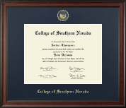 College of Southern Nevada diploma frame - Gold Embossed Diploma Frame in Studio