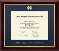 Mississippi Christian University diploma frame - Gold Embossed Diploma Frame in Gallery